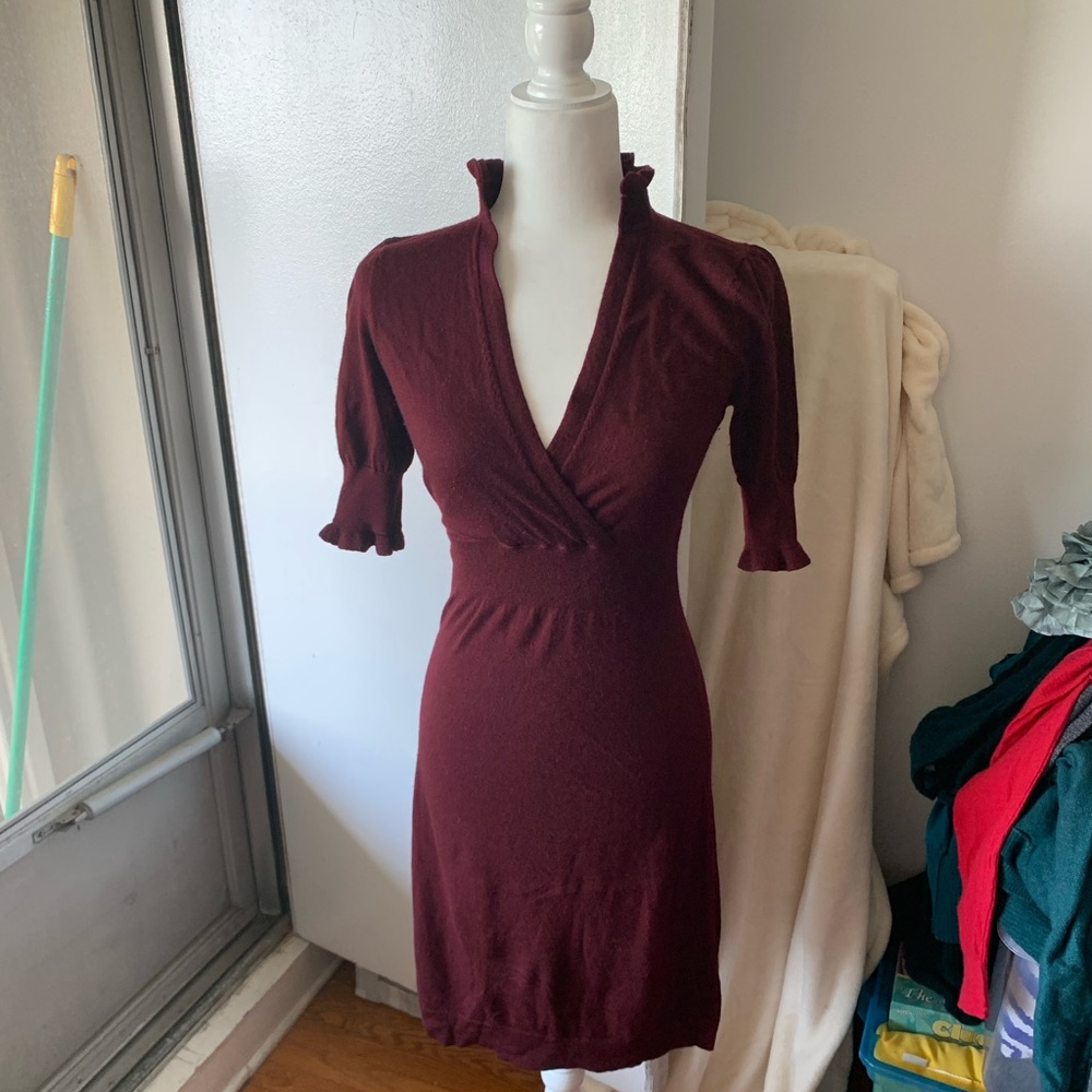 Burgundy BR sweater dress